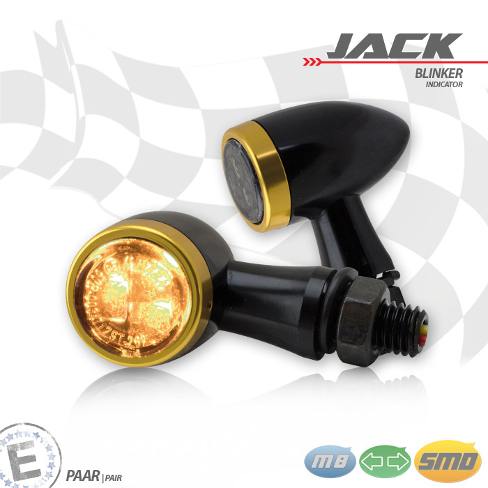 SMD-Blinkerset Jack schwarz Zierring gold
