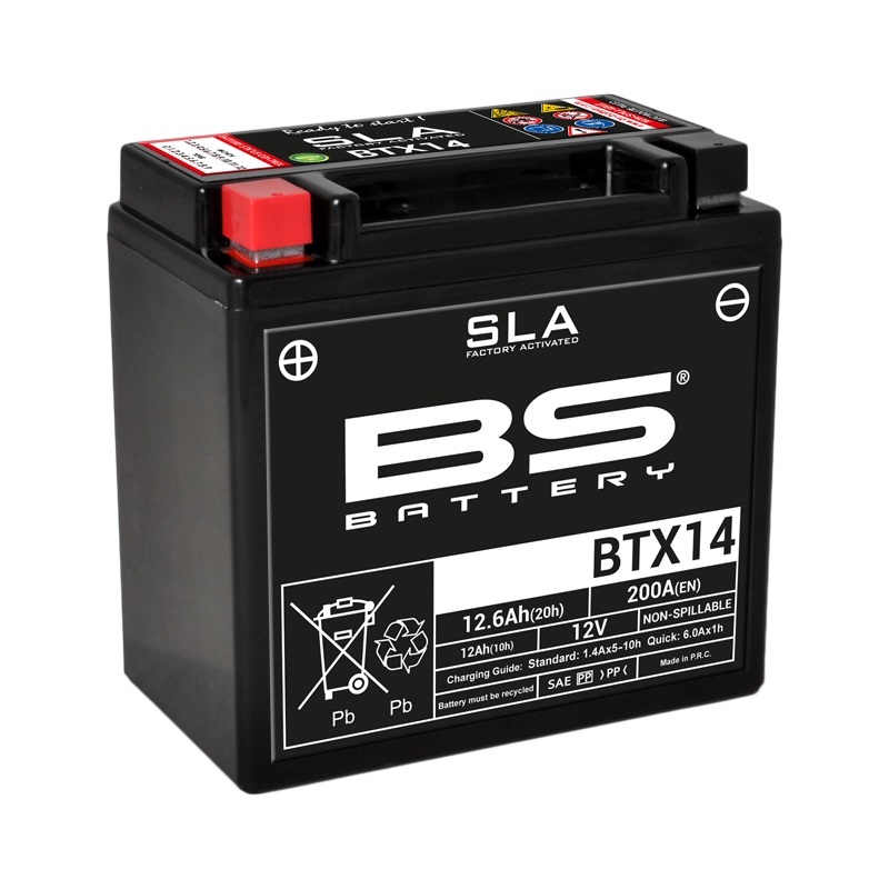 BS BATTERY SLA Wartungsfreie Batterie Werkseitig aktiviert - BTX14 BS BATTERY SLA Wartungsfreie Batterie Werkseitig aktiviert - BTX14