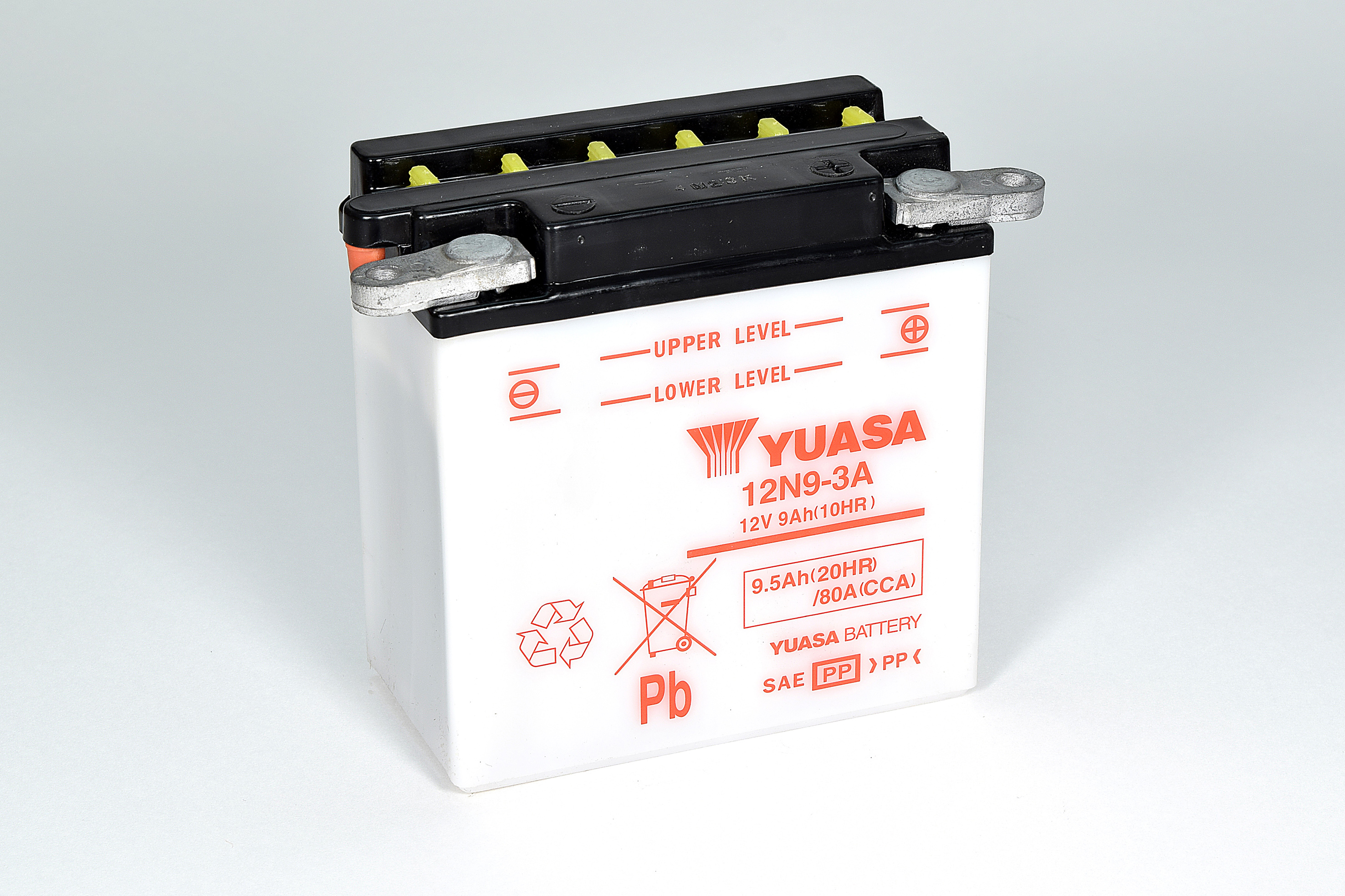 Batterie YUASA 12N9-3A (DC) ohne Säure 12V/9AH (10 Std.) [135x75x139] CCA=80A Säurefüllmenge 600 ml
