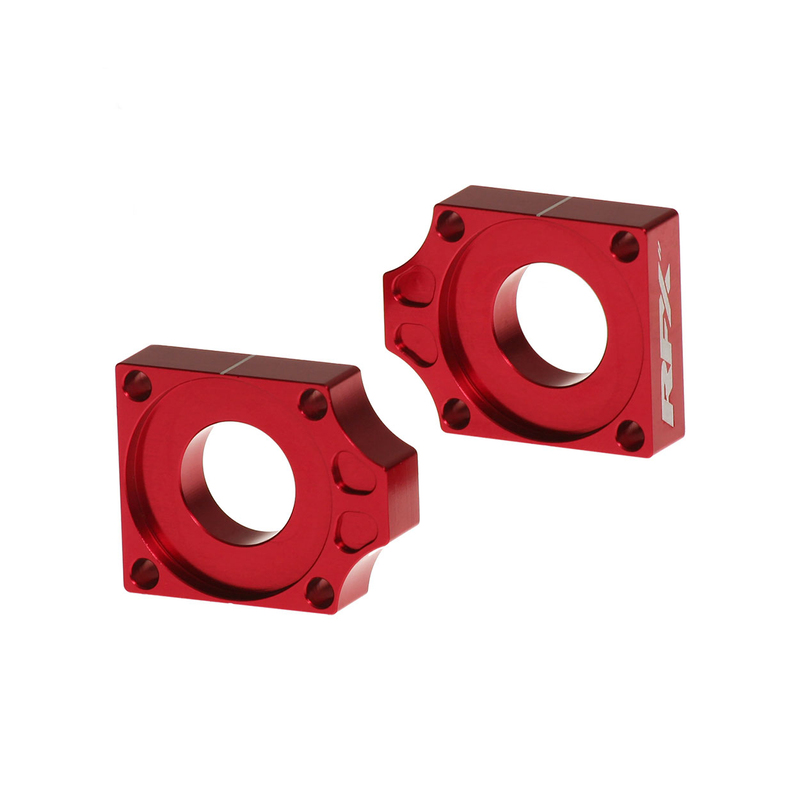 RFX Pro Hinterachseinstellblöcke (Rot) - passend für Honda CRF150 RFX Pro Hinterachseinstellblöcke (Rot) - passend für Honda CRF150