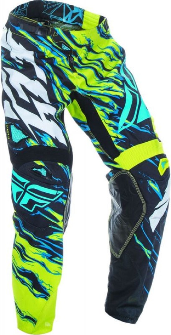 FLY RACING Kinetic Relapse Pants Lime/Blue Sz 28 FLY RACING Kinetic Relapse Pants Lime/Blue Sz 28