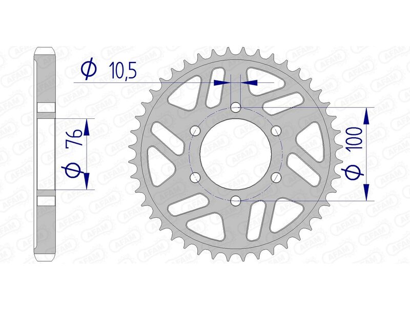 AFAM Aluminiumritzel hinten 15902 - 530