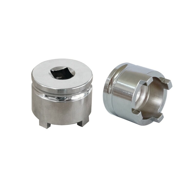 JMP Nutmuttern-Stecknuss für Schwinge/Rahmen Innen-Ø 34 mm/Außen-Ø 43 mm 4 Haken passend für Kawasaki