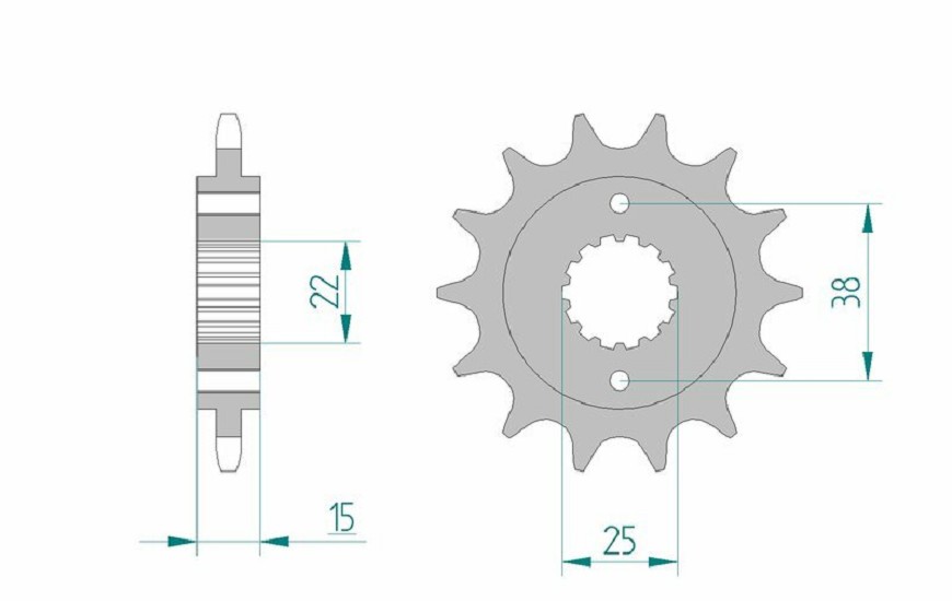 AFAM Standard Stahlritzel vorne 52607 - 520 AFAM Standard Stahlritzel vorne 52607 - 520