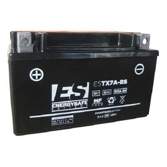 Batterie ENERGYSAFE ESTX7A-BS (CP) mit Säurepack 12V/6AH (10 Std.) [152x88x94] CCA=105A (2 Jahre Garantie - s. Artikeltext)