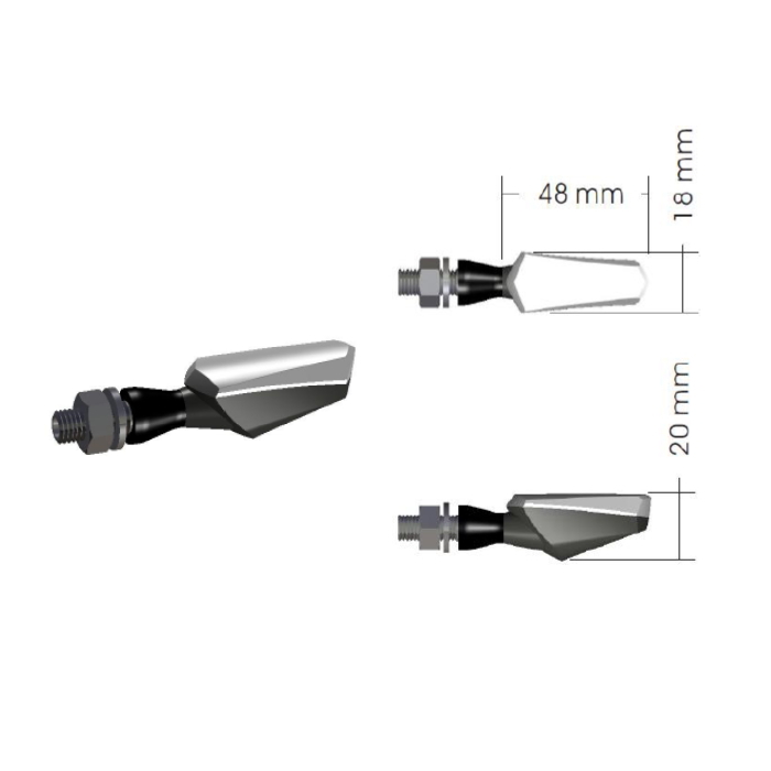 COB-Blinker Rücklichtkombi Nado Alu schwarz