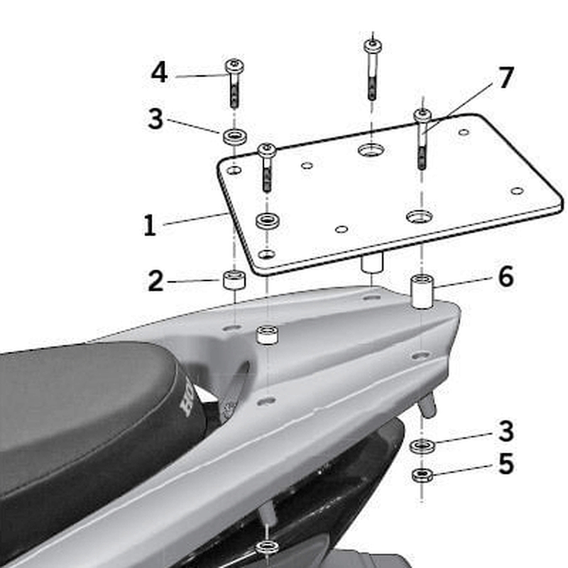 SHAD Top Master Montagesatz - passend für Honda SHAD Top Master Montagesatz - passend für Honda