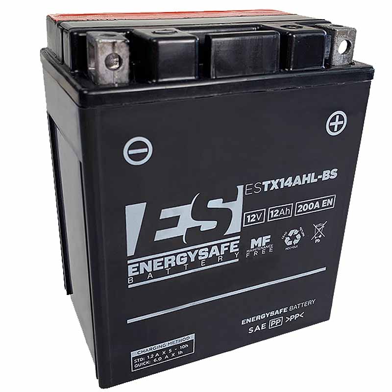 Batterie ENERGYSAFE ESTX14AHL-BS (CP) m. Säurepack 12V/12 AH (10 Std.) [134x89x166] CCA=210A (2 Jahre Garantie - s. Artikeltext)