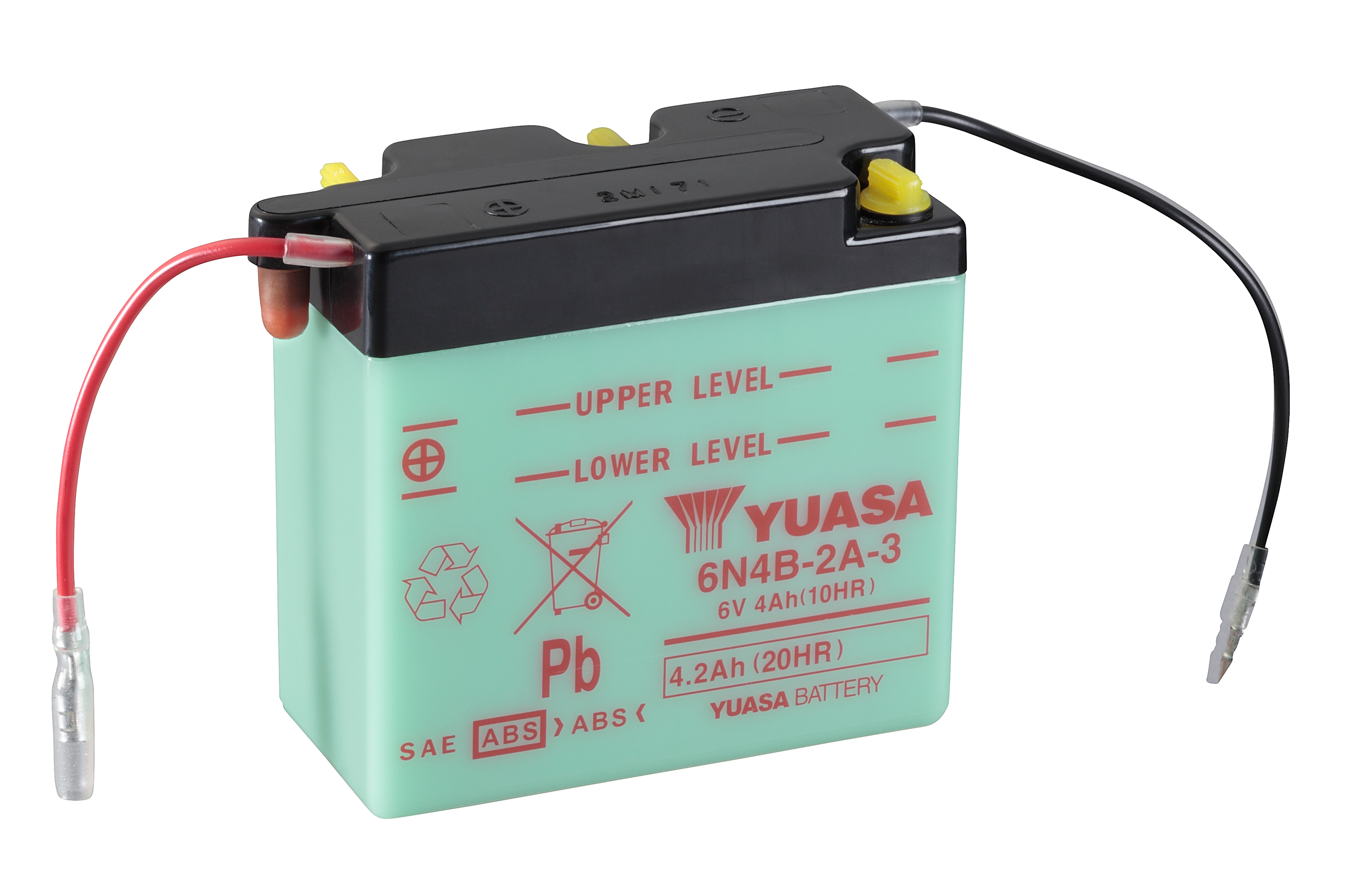Batterie YUASA 6N4B-2A-3 (DC) ohne Säure 6V/4AH (10 Std.) [102x48x96] Säurefüllmenge 200 ml