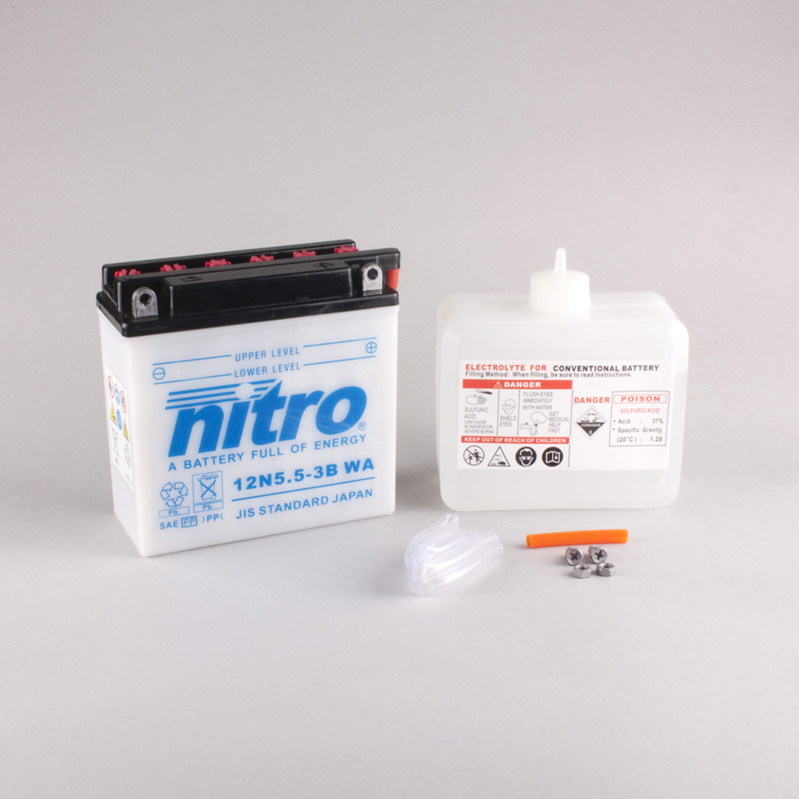 Batterie NITRO 12N5.5A-3B (CP) mit Säurepack 12V/5,5Ah [103x90x114] CCA=58A