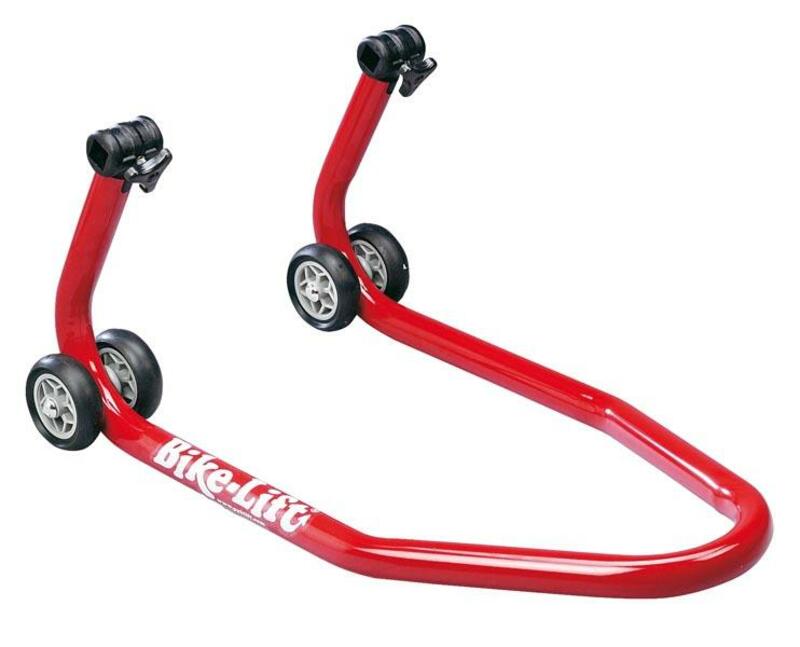 BIKE LIFT Montageständer vorne rot mit konischen Aufnahmen speziell passend für Yamaha