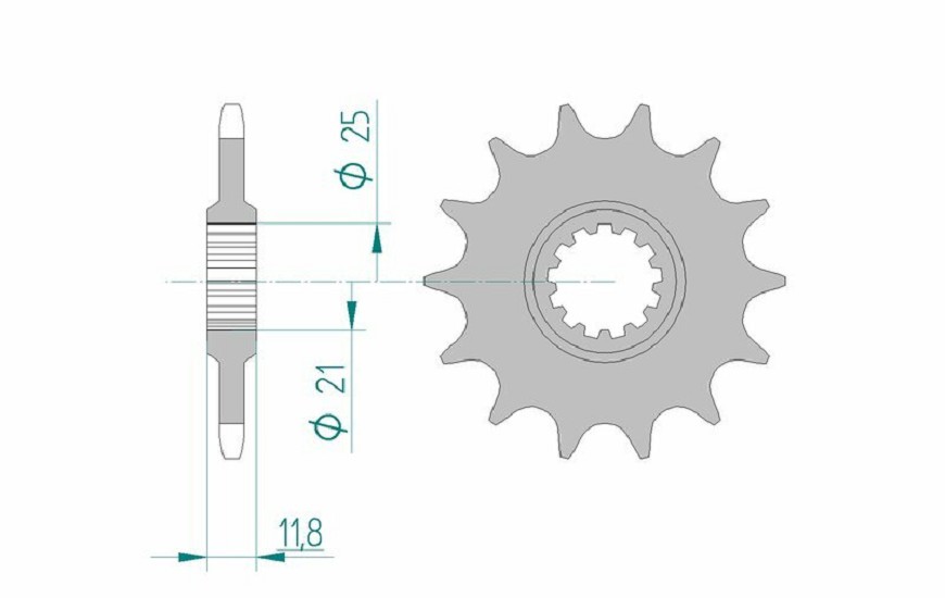 AFAM Standard Stahlritzel vorne 64302 - 520 AFAM Standard Stahlritzel vorne 64302 - 520
