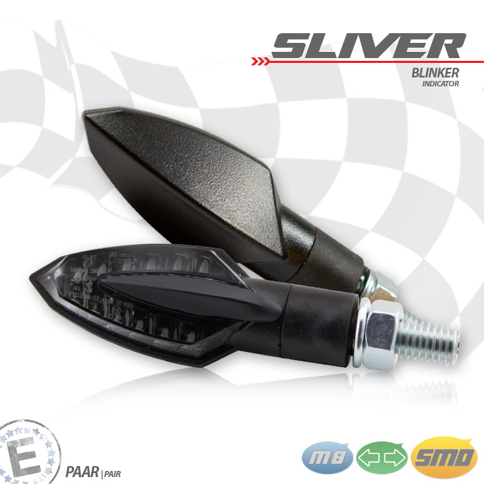 LED-Blinker SLIVER schwarz M8