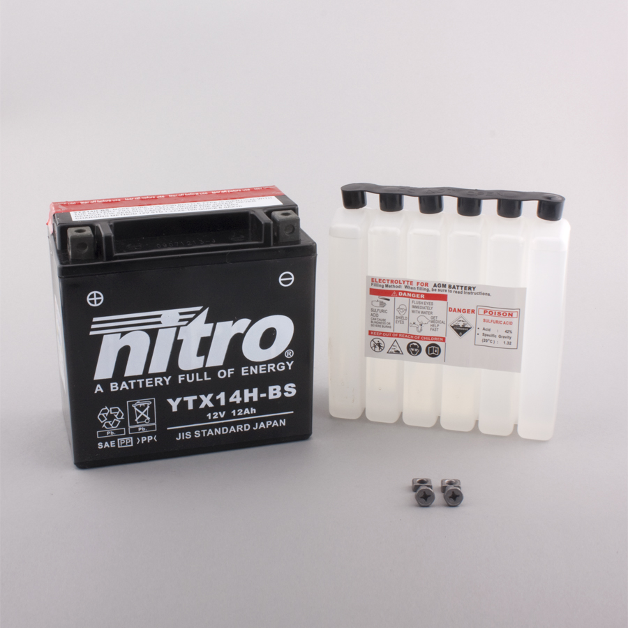 Batterie NITRO NTX14H-BS (CP) HP mit Säurepack 12V/12Ah [150x87x145] CCA=240A