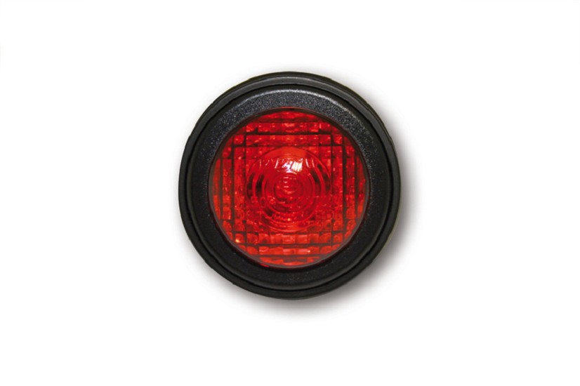 HIGHSIDER smart LED-Rücklicht OLD SCHOOL TYP1, schwarz, rotes Glas, E-gepr.