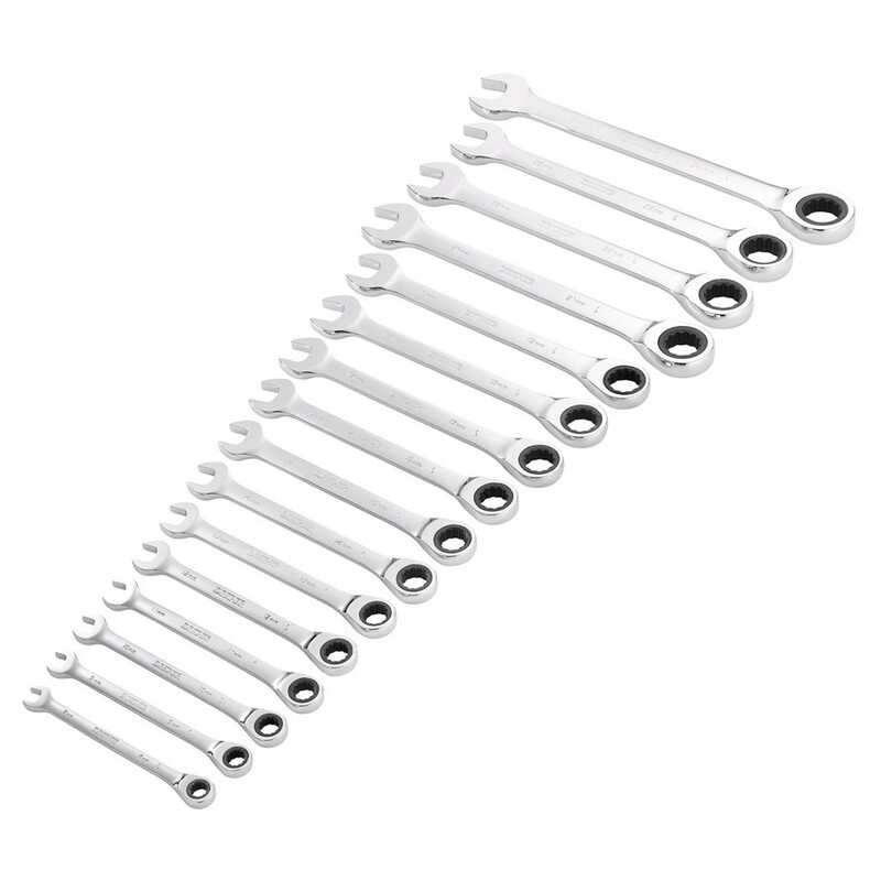 Draper HI-TORQ® Metrischer Ratschen-Maulschlüssel-Satz - 16 Teile