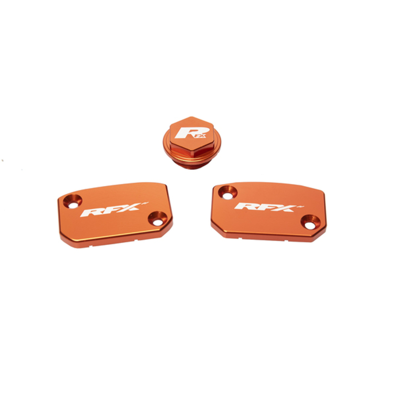 RFX Pro Satz Behälterabdeckung  (Orange) - passend für KTM SX/SXF (Brembo-Bremsen und -Kupplung)