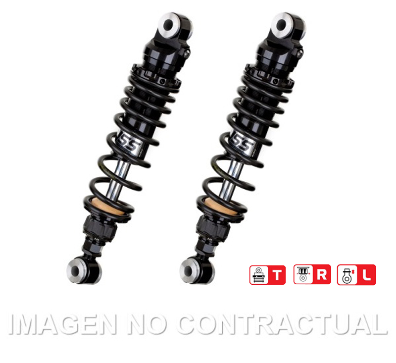 Federbein Z366-Serie Stereo hinten Black Edition passend für Harley Davidson Street Glide RZ366-305TRL-12-B