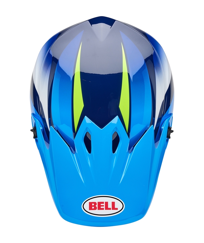 BELL MX-9 Mips Helm - Jackal Gloss Blue/Hi-Viz Yellow BELL MX-9 Mips Helm - Jackal Gloss Blue/Hi-Viz Yellow