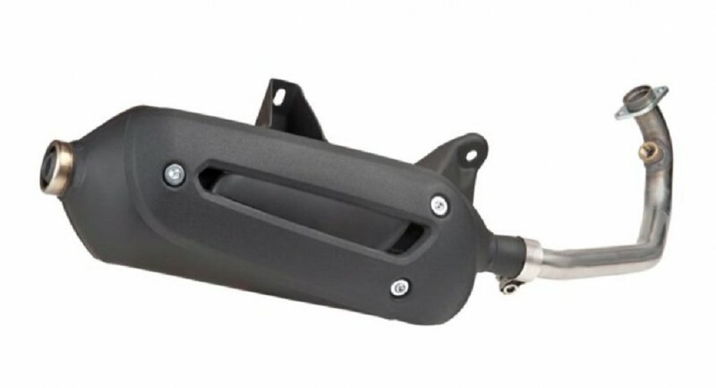 TECNIGAS Maxi 4 komplette Auspuffanlage - Edelstahl schwarz passend für Aprilia TECNIGAS New Maxi 4 Kommplettanlage Edelstahl/Stahl schwarz Schalldämpfer passend für Kymco Menschen 125