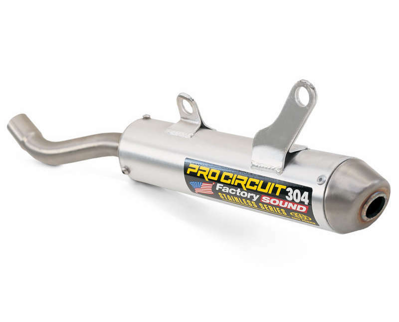 PRO CIRCUIT 304 Schalldämpfer Aluminium gebürstet/Endkappe Edelstahl passend für Kawasaki KX125