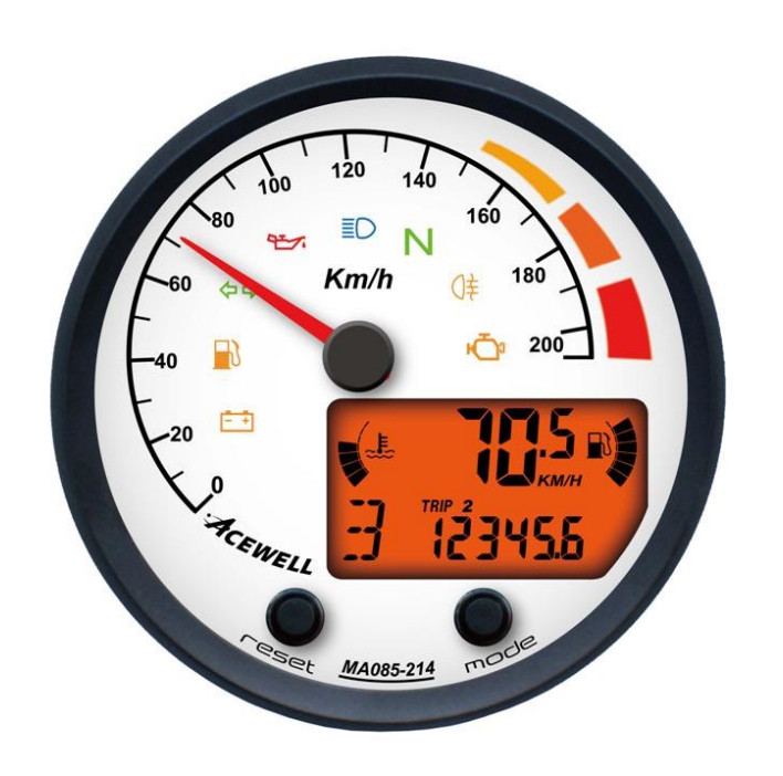ACEWELL Analog Tacho 210 Km/h Digital DZM ACEWELL Analog Tacho 210 Km/h Digital DZM