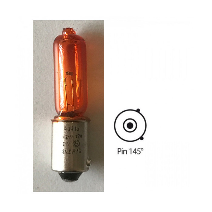 Halogenbirne gelb lang 12V 21W