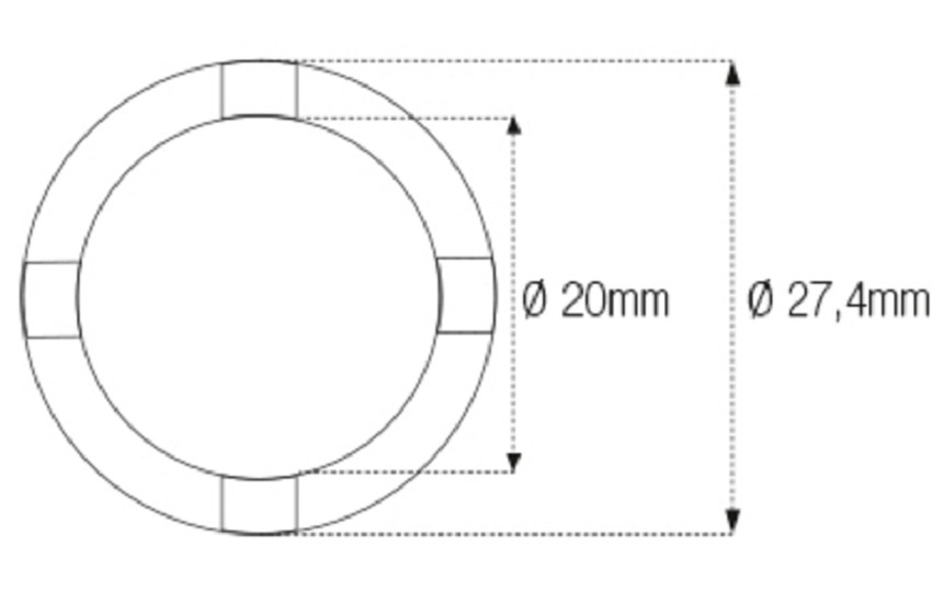 JMP Nutmuttern-Stecknuss für Schwinge/Rahmen Innen-Ø 20 mm/Außen-Ø 27,4 mm 4 Haken passend für BMW