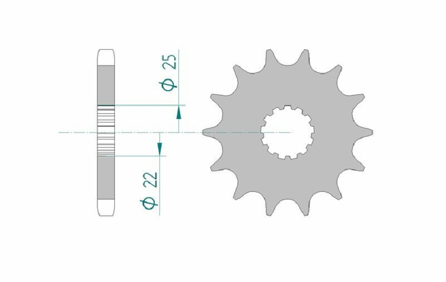 AFAM Geräuschgedämpftes Stahlritzel vorne 28400 - 530