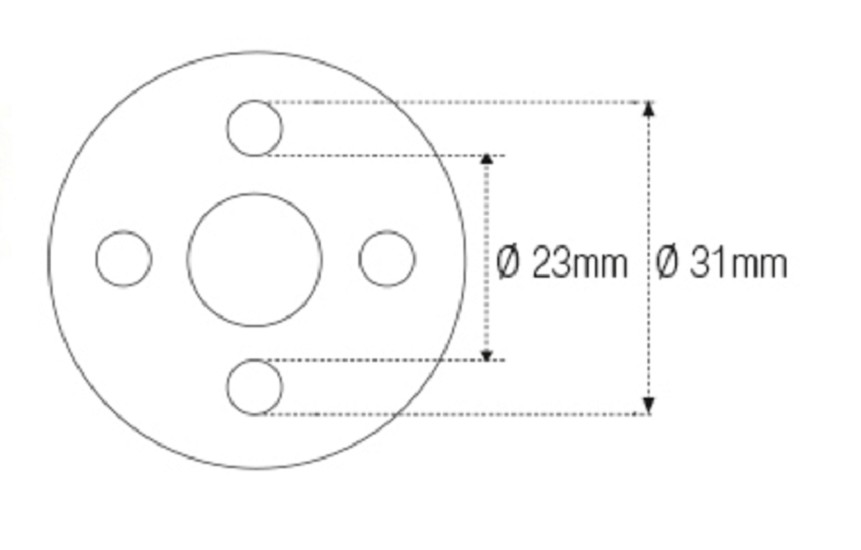 JMP Nutmuttern-Stecknuss für Lenkkopf Innen-Ø 23 mm/Außen-Ø 31 mm 4 Haken passend für DUCATI