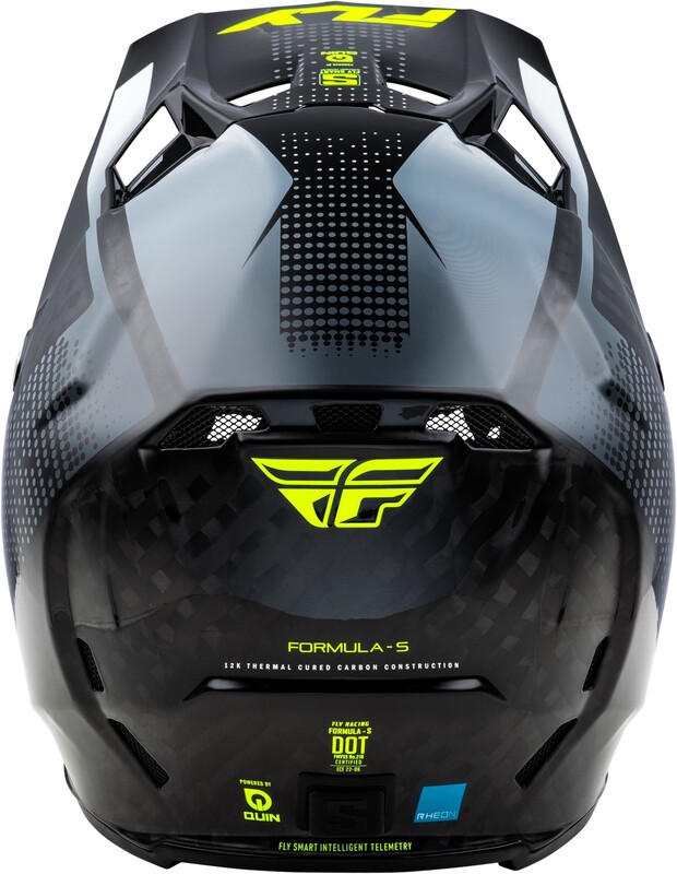 FLY RACING Formula S Carbon Protocol Helm - Schwarz Carbon/Grau/Hi-Vis