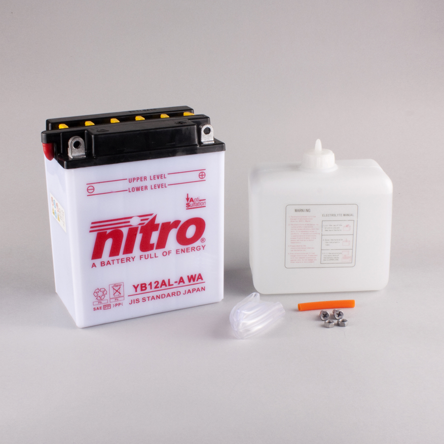 Batterie NITRO NB12AL-A (CP) mit Säurepack 12V/12Ah [134x80x160] CCA=165A