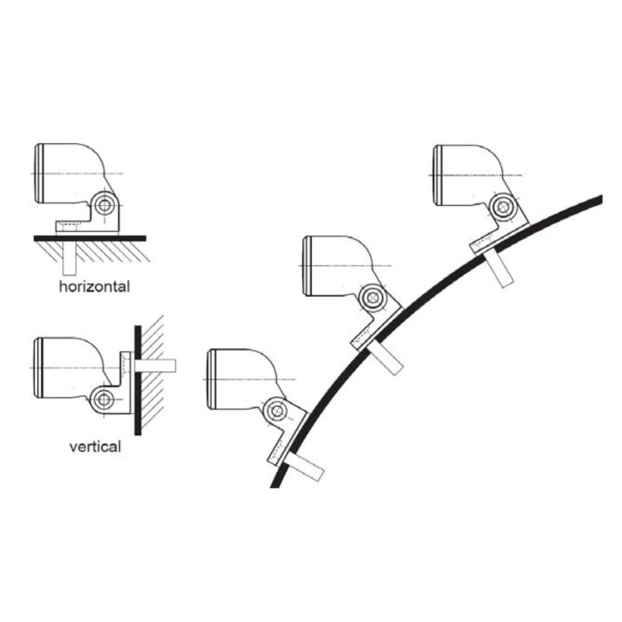 LED-Rücklicht D-Tail Alu schwarz Ø=30 mm