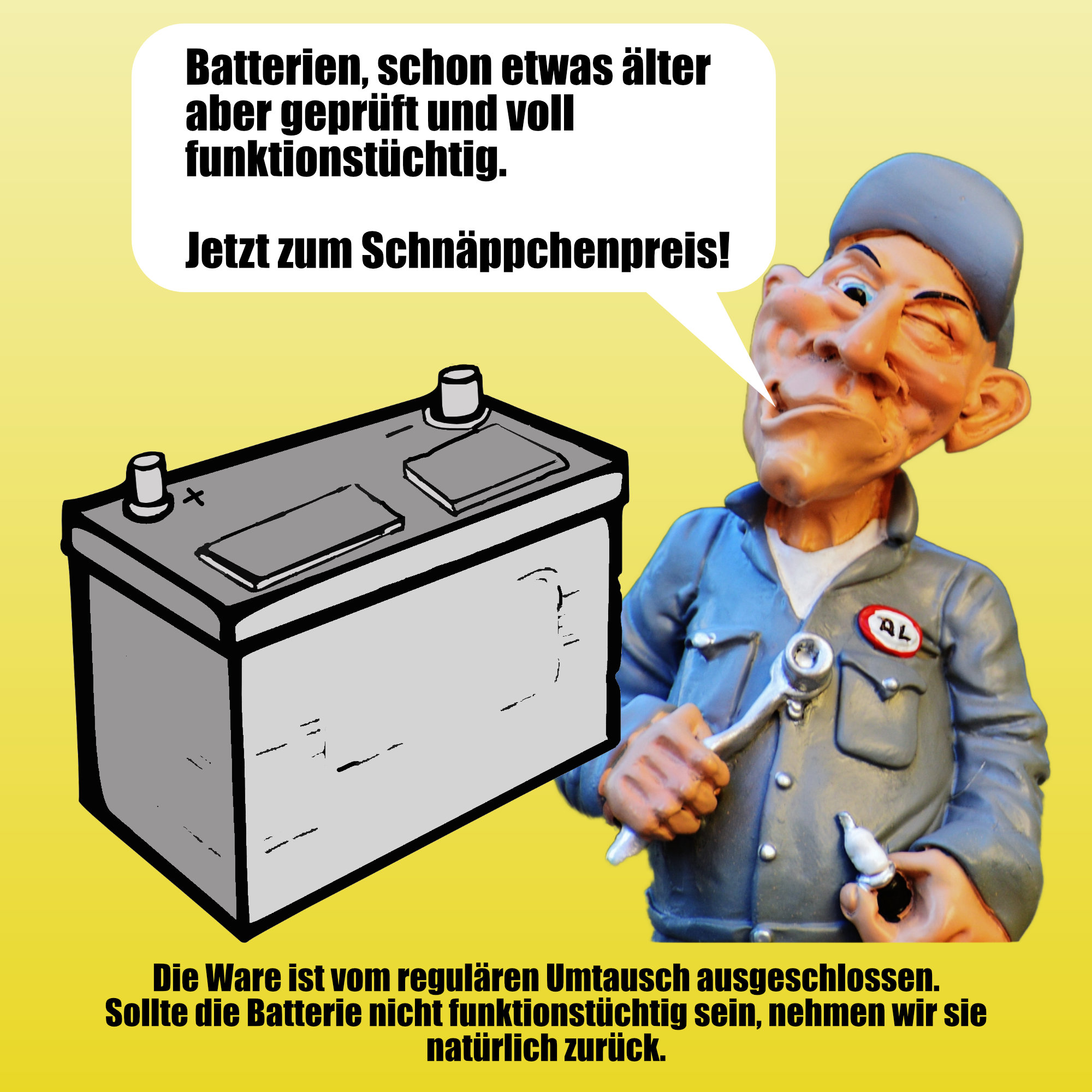 Batterie YUASA B38-6A (DC) ohne Säure / C-Ware 6V/13AH (10 Std.) [119x83x161] Säurefüllmenge 620 ml