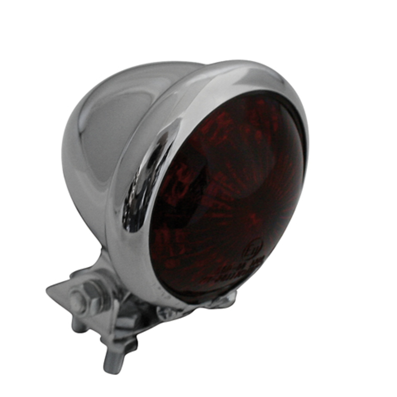 SHIN YO LED-Rücklicht Bates Style verchromtes Gehäuse Rotes Glas