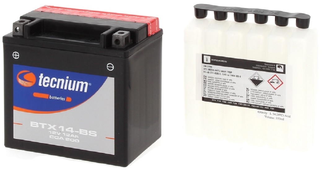 TECNIUM Wartungsfreie Batterie mit Säurepack - BTX14-BS TECNIUM Wartungsfreie Batterie mit Säurepack - BTX14-BS