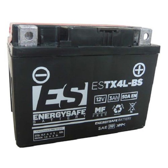Batterie ENERGYSAFE ESTX4L-BS (CP) mit Säurepack 12V/3AH (10 Std.) [114x71x86] CCA=50A (2 Jahre Garantie - s. Artikeltext)