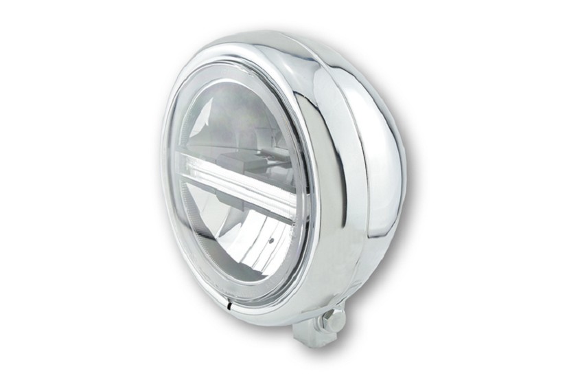 HIGHSIDER 5 3/4 Zoll LED-Scheinwerfer PECOS Typ 6 mit TFL, Chrom