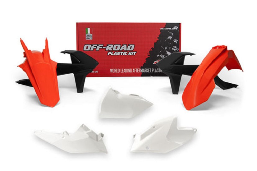 RACETECH Plastik-Kit Originalfarbe (2018) rot/weiß/schwarz passend für KTM RACETECH Plastik-Kit Originalfarbe (2018) rot/weiß/schwarz passend für KTM