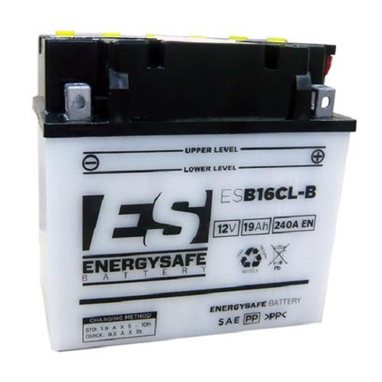 Batterie ENERGYSAFE ESB16CL-B (CP) mit Säurepack 12V/19AH (10 Std.) [175x100x175] CCA=180A (2 Jahre Garantie - s. Artikeltext)