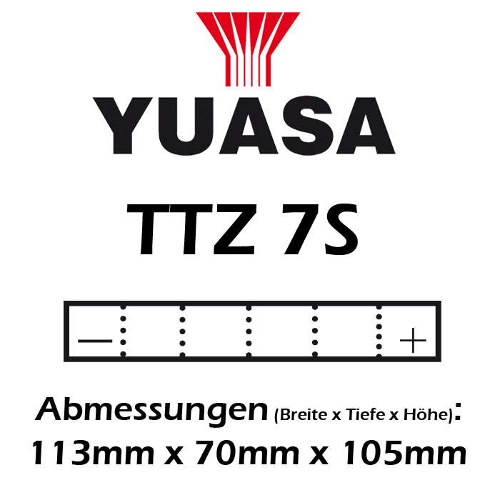 Batterie YUASA TTZ7S 6 AH  geschlossen