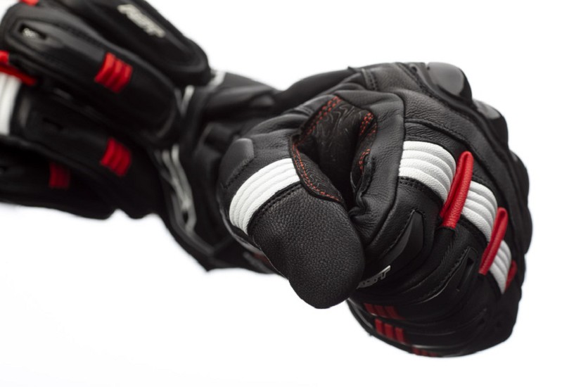 RST Pilot CE Leder Gloves Schwarz/Rot/Weiss Größe XXL