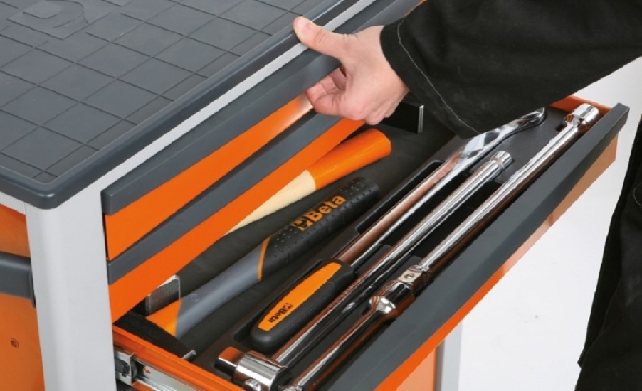 BETA Werkzeugwagen mit sechs Schubladen Orange