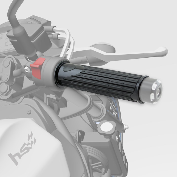 Alu/Gummi-Griffe D-Version schwarz 22mm