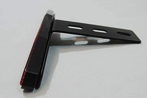 Rückstrahler mit gebogenem Halter, Universal Katzenauge Reflektor + E-Zeichen Chopper, Bobber, Harley, Motorrad