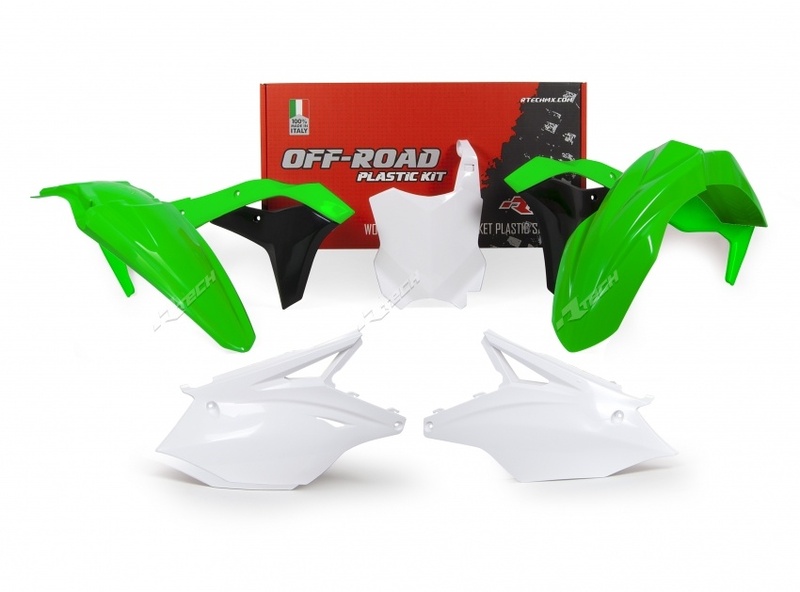RACETECH Plastik-Kit Originalfarbe (2017) grün/weiß/schwarz passend für Kawasaki KX250F RACETECH Plastik-Kit Originalfarbe (2017) grün/weiß/schwarz passend für Kawasaki KX250F