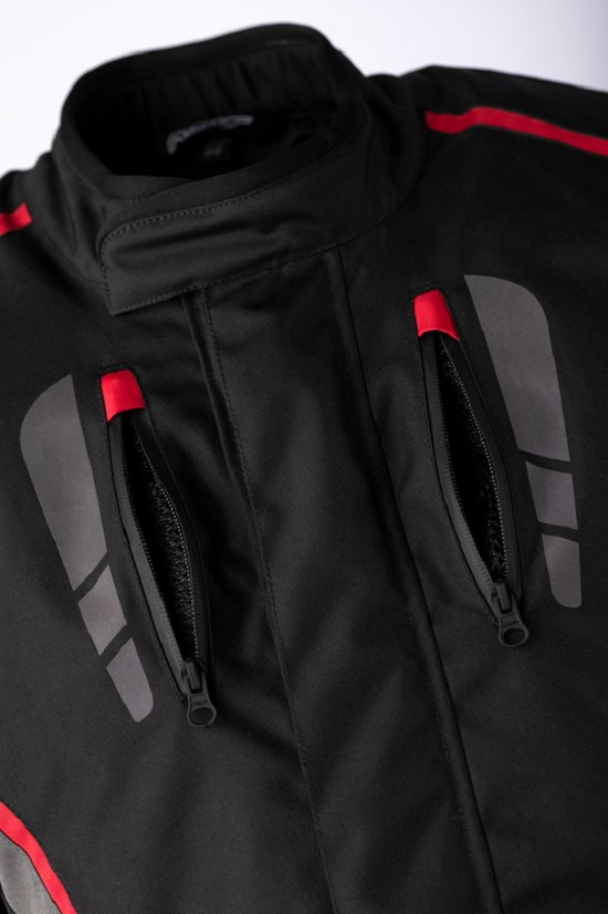RST Axiom Plus Airbag CE Textil-Jacke - Schwarz/Grau/Rot Größe L