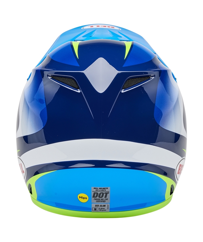 BELL MX-9 Mips Helm - Jackal Gloss Blue/Hi-Viz Yellow BELL MX-9 Mips Helm - Jackal Gloss Blue/Hi-Viz Yellow