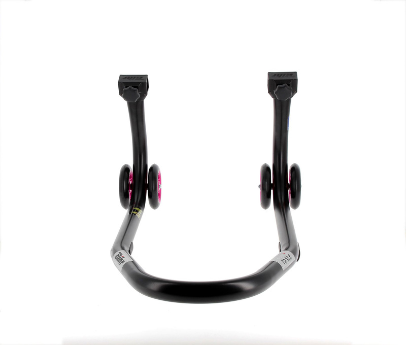BIHR Home Track Montageständer vorne mattschwarz Räder rosa