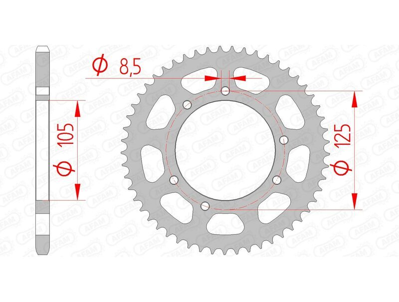 AFAM Standard Stahlritzel hinten 47103 - 420